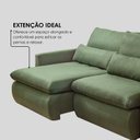 Ver imagem 4 de Sofá Cama Retrátil e Reclinável 3 Lugares em Tecido Linhão Verde Atenas