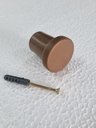 Ver imagem 3 de Espelho Redondo Adnet 80cm Moldura e Alça Couro Caramelo + Suporte
