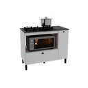 Ver imagem 1 de Balcão de Cozinha P/ Cooktop C/ Tampo Bl3316 C/ 2 Portas e 1 Nicho 100cm Branco/marmore Lunar -