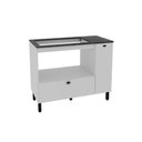 Ver imagem 3 de Balcão de Cozinha P/ Cooktop C/ Tampo Bl3316 C/ 2 Portas e 1 Nicho 100cm Branco/marmore Lunar -