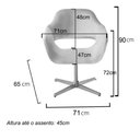 Ver imagem 4 de Poltrona Decorativa Estofada Zara Pé Giratório Metal:Bouclê Branco