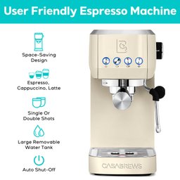Casabrews Máquina de Espresso 20 Bar com Vaporizador de Leite (creme) - 2