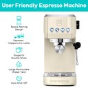 Ver imagem 2 de Casabrews Máquina de Espresso 20 Bar com Vaporizador de Leite (creme)
