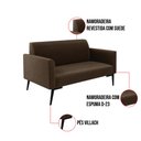 Ver imagem 4 de Sofá Namoradeira Pés Villach Marisa Suede D03 - D'Rossi Marrom