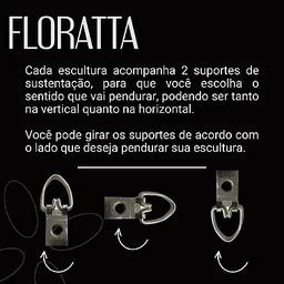 Decoração Escultura de Parede em Aço Dourada Exclusiva no Brasil para Sala, Quarto, Escritório,  Hal - 5