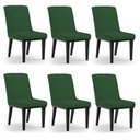 Ver imagem 1 de Cadeira Sala de Jantar Base Madeira Preto Kit 6 Sofia Veludo D03 - D'Rossi Cor Verde