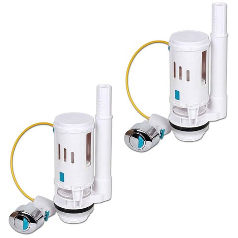 Reparo Caixa Acoplada Assento Kit 2 Uni Valvula Drenagem Vaso Sanitario Botao Descarga Tanque Banhei