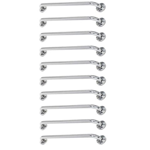 Alça de Apoio Barra Inox 80cm Kit 10 Unidades Acessibilidade Idoso Cadeirante Deficiente Banheiro Bo
