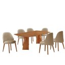 Ver imagem 2 de Conjunto de Mesa de Jantar Bia Tampo Laminado com 6 Cadeiras Ester Marrom/Turim/Cinamomo