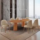 Ver imagem 1 de Conjunto de Mesa de Jantar Bia Tampo Laminado com 6 Cadeiras Ester Marrom/Turim/Cinamomo