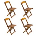 Ver imagem 2 de Jogo de Mesa com 4 Cadeiras de Madeira Dobravel 70x70 Ideal para Bar e Restaurante - Mel