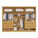 Ver imagem 3 de Guarda Roupa Madri 6 Portas 6 Gavetas 100 MDF 4 Portas Reflectas - Mademarcs