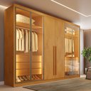 Ver imagem 1 de Guarda Roupa Madri 6 Portas 6 Gavetas 100 MDF 4 Portas Reflectas - Mademarcs