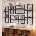 Ver imagem 1 de Kit de 8 Prateleiras Industrial Preto - Pleno