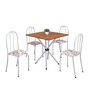 Ver imagem 2 de Conjunto de Mesa Tubular 70x70cm Tampo em MDF com 4 Cadeiras Ane B Branco/Arabesco