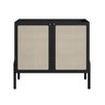 Balcão Bar 2 Portas 93cm Palhinha Pé Madeira 27928 Oslo Artesano - Nero/preto - 3