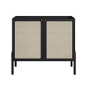Ver imagem 3 de Balcão Bar 2 Portas 93cm Palhinha Pé Madeira 27928 Oslo Artesano - Nero/preto