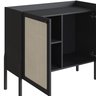 Balcão Bar 2 Portas 93cm Palhinha Pé Madeira 27928 Oslo Artesano - Nero/preto - 7