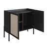 Balcão Bar 2 Portas 93cm Palhinha Pé Madeira 27928 Oslo Artesano - Nero/preto - 5