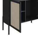 Ver mais imagens de Balcão Bar 2 Portas 93cm Palhinha Pé Madeira 27928 Oslo Artesano - Nero/preto