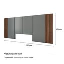 Ver imagem 3 de Cabeceira Cama Casal Ripada 2,70m Ncs 100% Mdf Casa Lar Cor:nogueira Cadiz com Cinza Sagrado