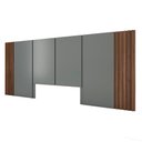 Ver imagem 1 de Cabeceira Cama Casal Ripada 2,70m Ncs 100% Mdf Casa Lar Cor:nogueira Cadiz com Cinza Sagrado