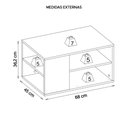 Ver imagem 5 de Mesa de Centro Retangular Com Divisória Opala Branco Caemmun