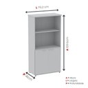 Ver imagem 4 de Armário Misto para Escritório com Nicho e Portas 159,6cm Cinza P25