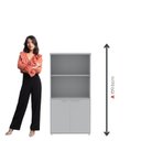 Ver imagem 6 de Armário Misto para Escritório com Nicho e Portas 159,6cm Cinza P25