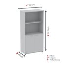 Ver imagem 4 de Armário Misto para Escritório com Nicho e Portas 159,6cm Cinza P25