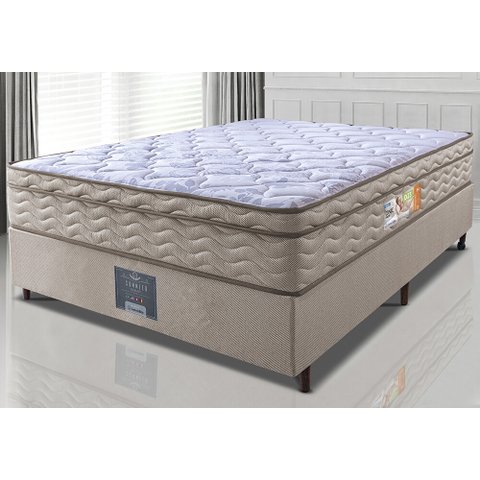 Cama Box Casal Colchão Ortofirm + Box 138x188x67 One Face Espuma D33 Dourado