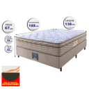 Ver imagem 2 de Cama Box Casal Colchão Ortofirm + Box 138x188x67 One Face Espuma D33 Dourado