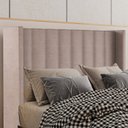 Ver imagem 2 de Cabeceira Casal 138 cm Barcell Veludo Rose Soon