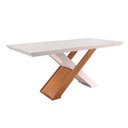 Ver imagem 6 de Conjunto: Mesa de Cozinha Imperatriz Tampo Madeirado C/ Vidro Canto Reto 180x90cm e 6 Cadeiras