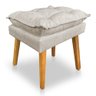 Kit Poltrona Decorativa e Puff Opala Luxo Linho Bege Sky Mobile - 5