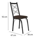 Ver imagem 4 de Kit 4 Cadeiras Aço Carbono Tubular Metálica Acabamento Fosco D-28 Julia Preto/imbuia