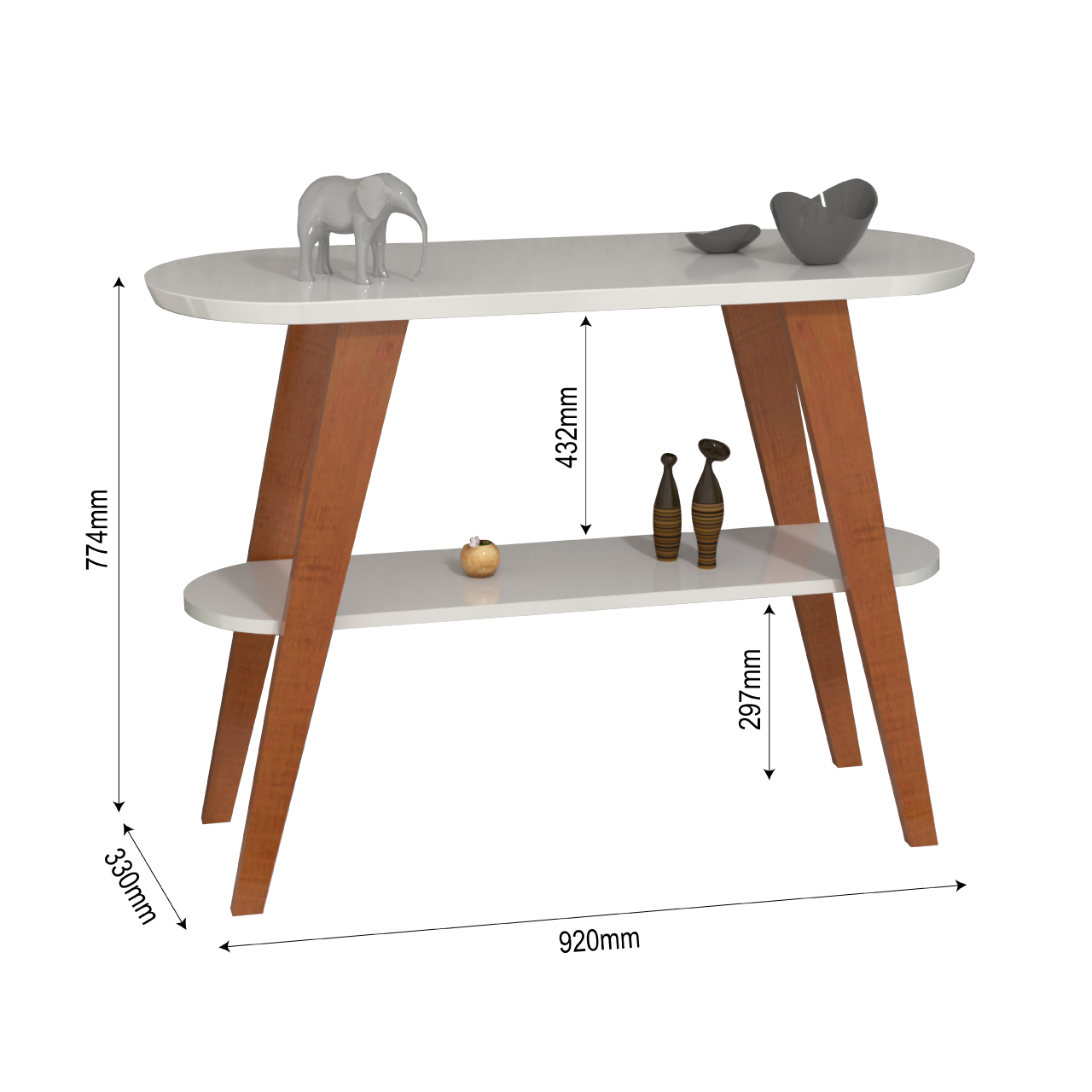 Aparador Buffet Decorativo Minimalista Branco em Mdf - 2