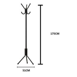 CABIDEIRO MANCEBO DE ROUPAS ARARA DESMONTAVEL PORTA CHAPEU BOLSA CASACO COM 8 GANCHOS PRETO - 4