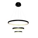 Ver imagem 2 de Lustre Pendente Moderno Anéis LED 51w 3 Arcos Preto Bivolt