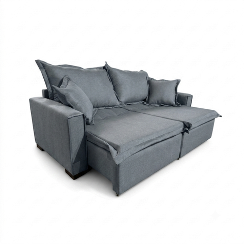 Sofá Cama Milano Retrátil e Reclinável Linho 1,90:Grafite