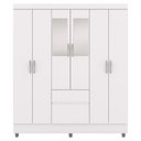 Ver imagem 2 de Guarda Roupa Casal 6 Portas 2 Gavetas Espelho 153 Cm Vlr Branco Camarim