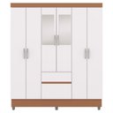 Ver imagem 1 de Guarda Roupa Casal 6 Portas 2 Gavetas Espelho 153 Cm Vlr Branco Camarim