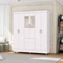 Ver mais imagens de Guarda Roupa Casal 6 Portas 2 Gavetas Espelho 153 Cm Vlr Branco Camarim