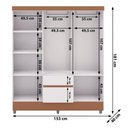 Ver imagem 4 de Guarda Roupa Casal 6 Portas 2 Gavetas Espelho 153 Cm Vlr Branco Camarim