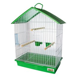 Gaiola para Calopsita Teto Plástico Verde Pet Piu Jel Plast - 1