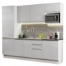 Armário de Cozinha Completa 100% MDF 240cm Frentes Branco Brilho Acordes Madesa 01 - 3