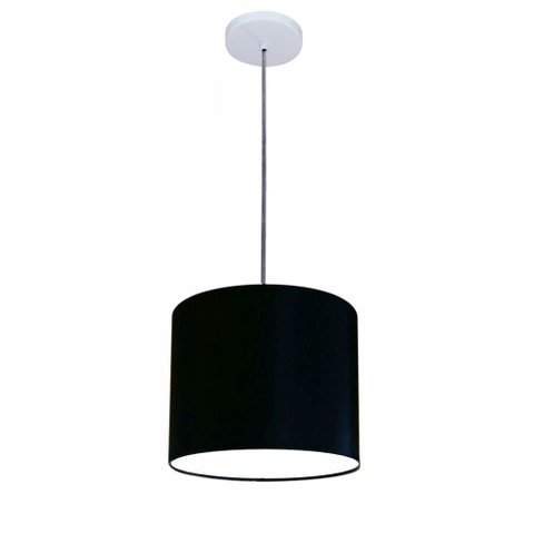 Lustre Luminária Pendente Vivare Free Lux Pe-4107br Cúpula em Tecido 25x20cm