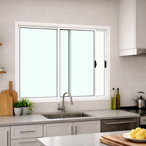 Janela de Correr 2 Folhas Alumínio Branco 120x120 Linha Esmeralda