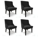 Ver imagem 1 de Kit 04 Cadeiras de Jantar Liz Suede Preto Base Fixa Madeira Preto - D’Rossi