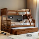 Ver imagem 2 de Treliche com Cama Casal em Madeira e Aux Casal C/ Gavetas Woodstore